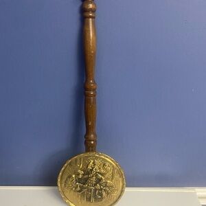 Vintage Brass Wall Pocket Brass Match
Holder with Pub Scene Decorative Wall
